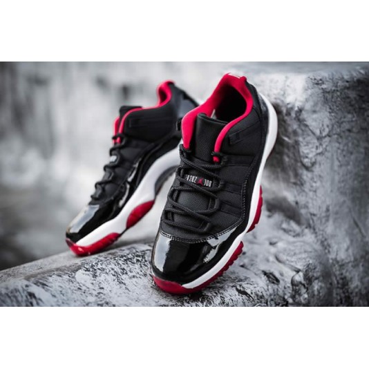 Air Jordan 11 Low "Bred" On Feet For Sale Black Red Price 528895-012