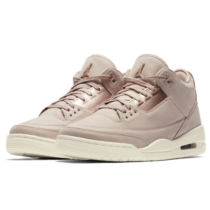 Air Jordan 3 "Particle Beige" SE Rose Gold Womens GS Size AH7859-205