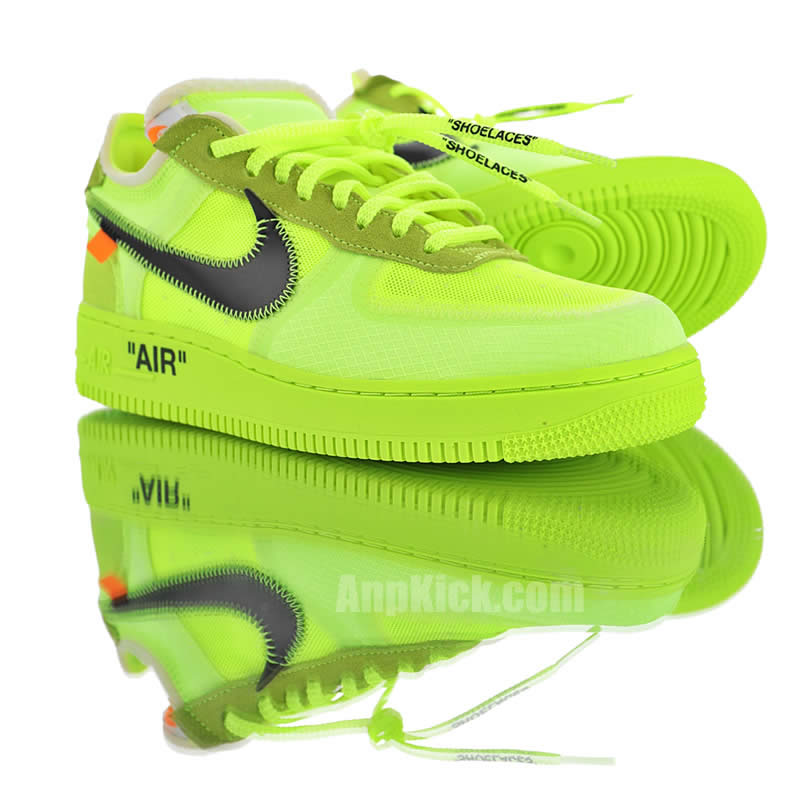 Off-White x Nike Air Force 1 Low "Volt" Green Release Date AO4606-700