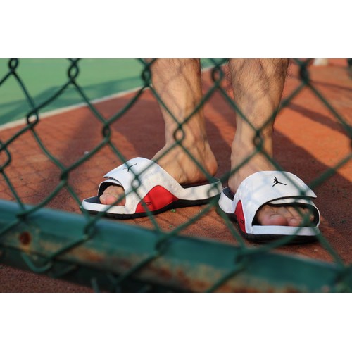 Air Jordan Hydro 13 Sandals Slippers White Black Red 684915-101