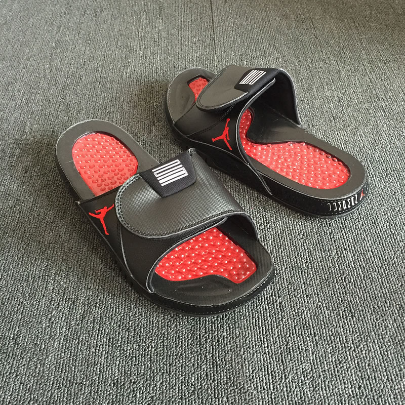 Air Jordan Hydro XI AJ11 Black Red Sandals Slippers