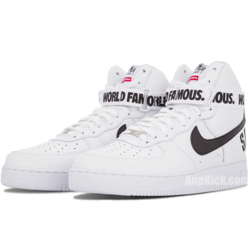 Supreme® x Nike Air Force 1 High SP World Famous 94 White/Black 698696-100