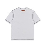 Louis Vuitton 24ss Stitching cursive embroidery letters, short sleeves T-shirt