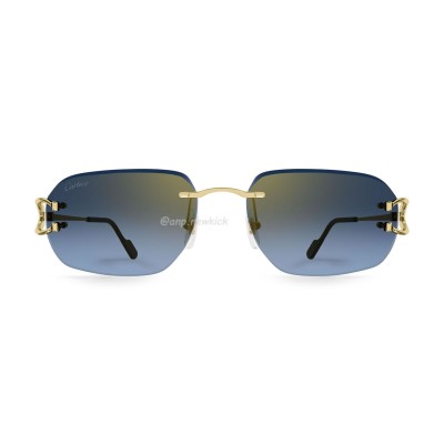 Cartier CT0468S 58 Blue & Gold Sunglasses