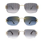 Cartier Eyewear rimless rectangle-frame sunglasses