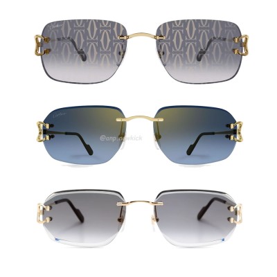 Cartier Eyewear rimless rectangle-frame sunglasses