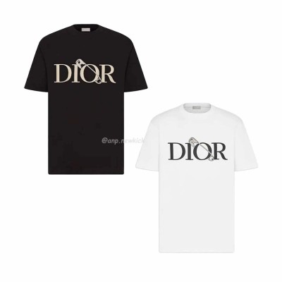 DIOR Knitted Crewneck Short Sleeve For Men Black White