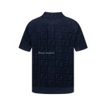 FENDI Reverse Collar Polo Shirt White Black FW22
