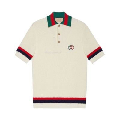GUCCI Logo-Appliqued Striped Cotton Polo Shirt