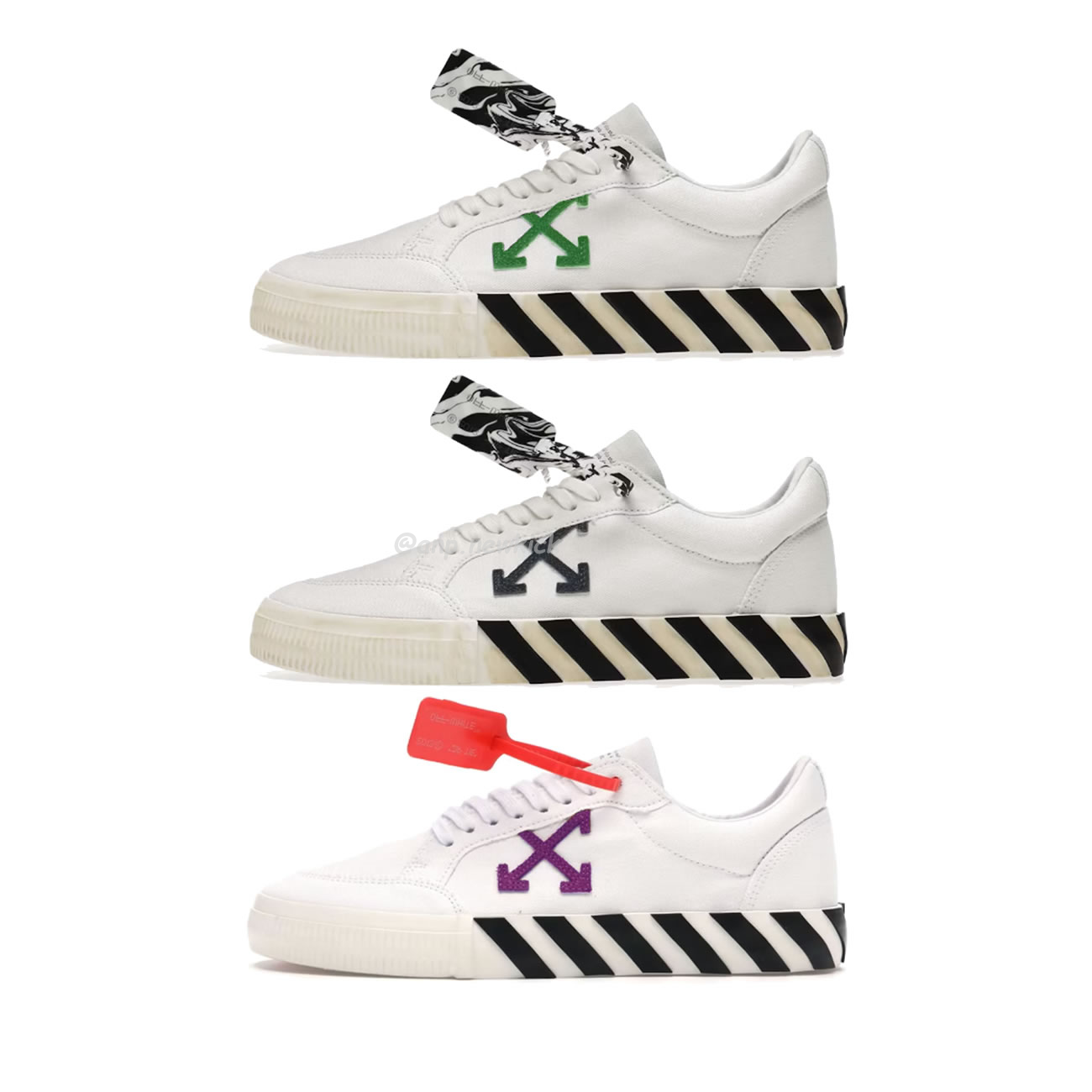 OFF-WHITE Vulc Low White Purple Grey Green OMIA085F21FAB0010146