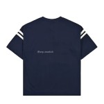 DIOR Wide body bamboo pure cotton plain weave fabric T-shirt White Navy