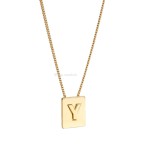 CELINE Gold Brass Alphabet Y Neck Chain