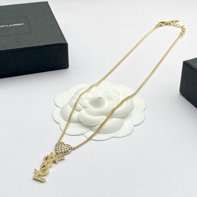 Saint Laurent heart-charm necklace