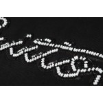 LOUIS VUITTON Decorative Logo Short Sleeve T-shirt Black 1AJCFI