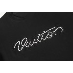 LOUIS VUITTON Decorative Logo Short Sleeve T-shirt Black 1AJCFI