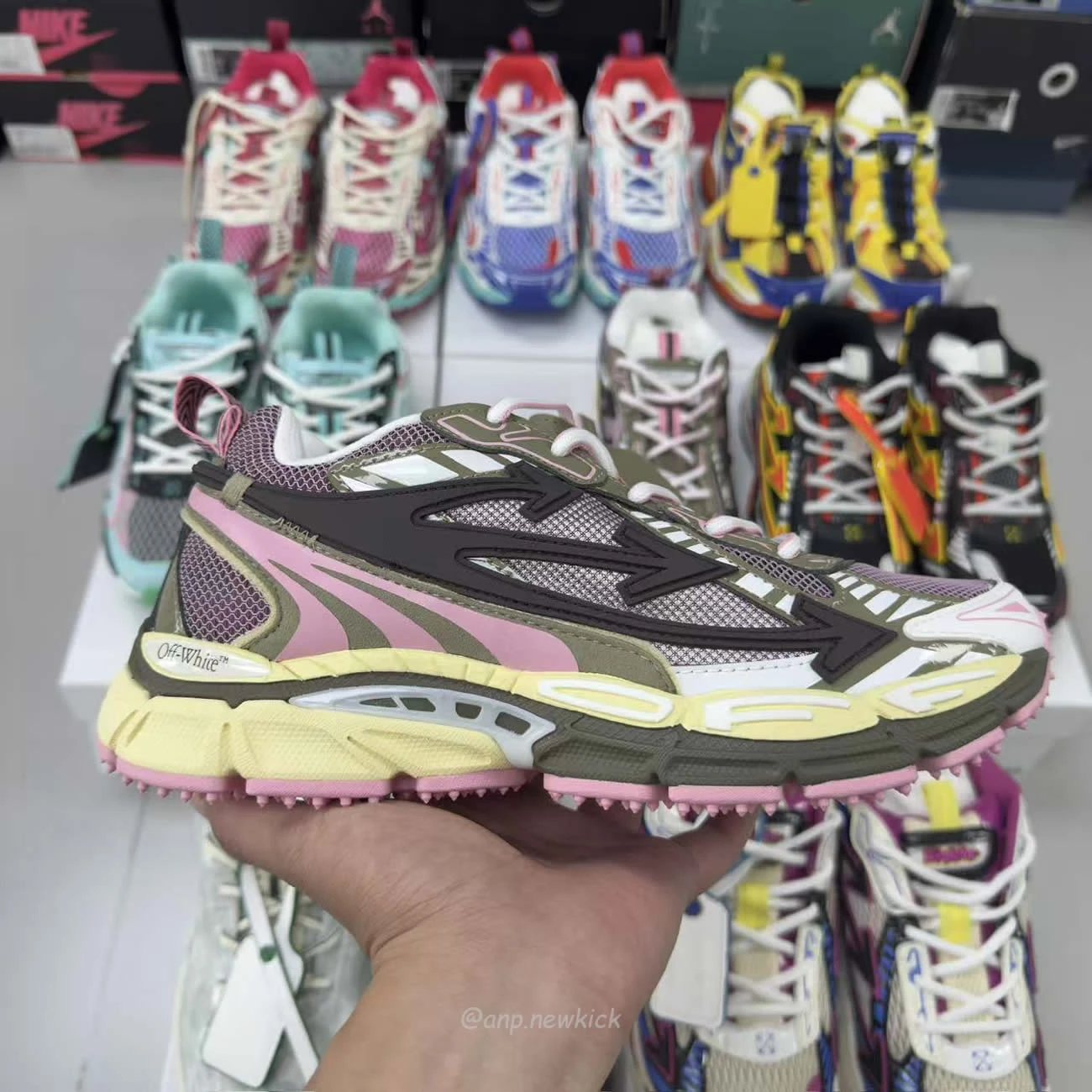 Off-White Be Right Back fishnet sneakers