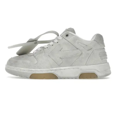 OFF-WHITE Out Of Office OOO Low Tops Vintage Suede Destressed White OMIA189F22LEA0120101