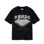 RHUDE Dakar Convoy logo-print Black T-shirt