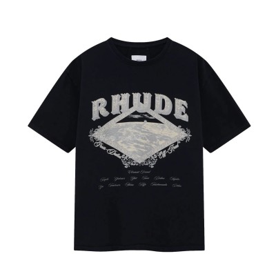 RHUDE Dakar Convoy logo-print Black T-shirt