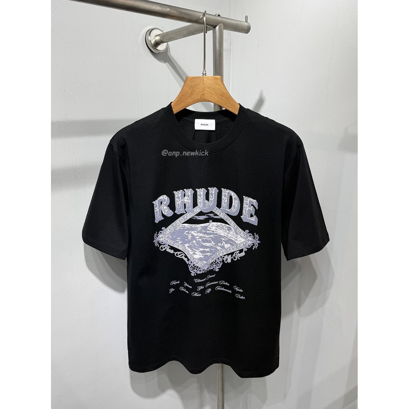 RHUDE Dakar Convoy logo-print Black T-shirt