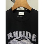 RHUDE Dakar Convoy logo-print Black T-shirt