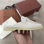 Loro Piana Slip-On Almond Toe White