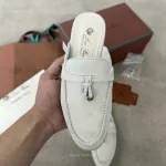 Loro Piana Slip-On Almond Toe White