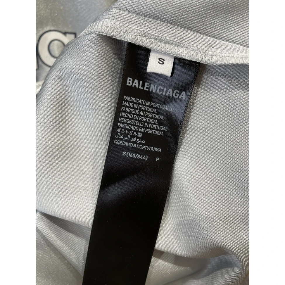 Balenciaga Logo V-neck T-shirt Grey Black Blue