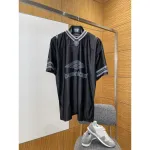 Balenciaga Logo V-neck T-shirt Grey Black Blue