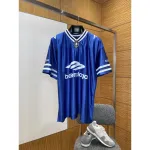 Balenciaga Logo V-neck T-shirt Grey Black Blue