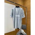 Balenciaga Logo V-neck T-shirt Grey Black Blue