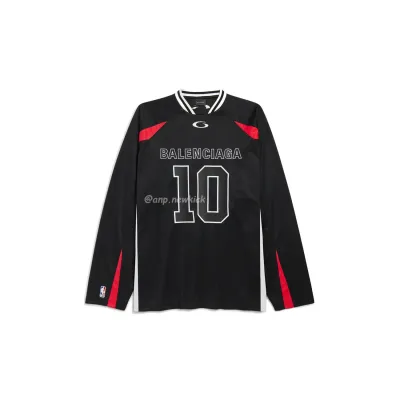 Balenciaga x NBA Oversized Long Sleeve T-Shirt Black Multicolor
