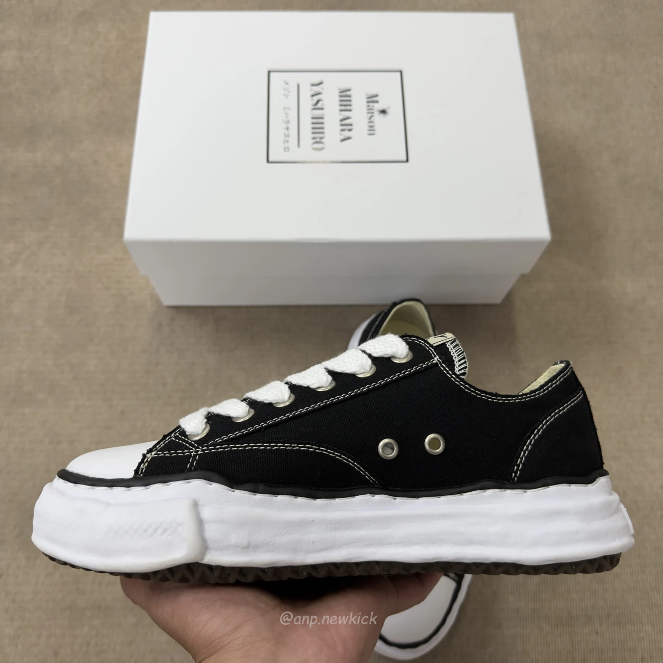 Maison Mihara Yasuhiro Peterson OG Sole Canvas Low Black A01FW702-BLK