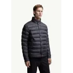Moncler Lyco Short Logo Quilted Down Jacket - Navy