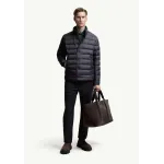 Moncler Lyco Short Logo Quilted Down Jacket - Navy