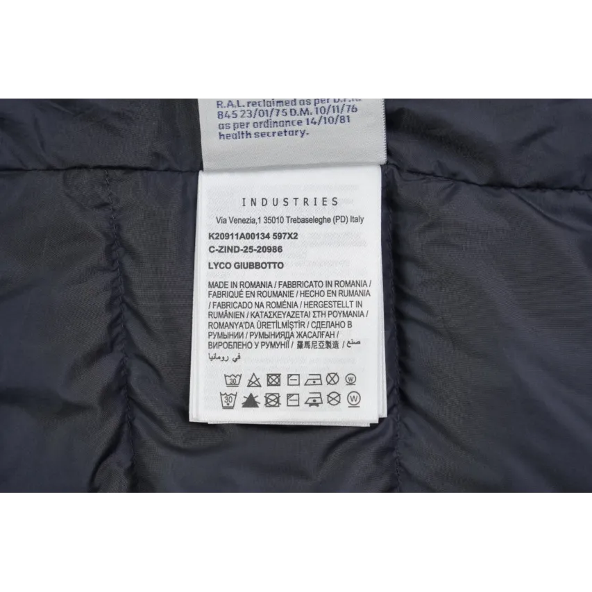 Moncler Lyco Short Logo Quilted Down Jacket - Navy