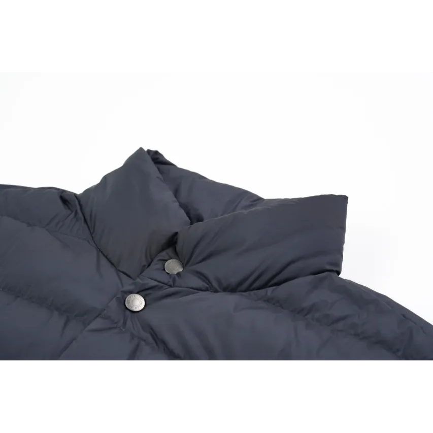 Moncler Lyco Short Logo Quilted Down Jacket - Navy