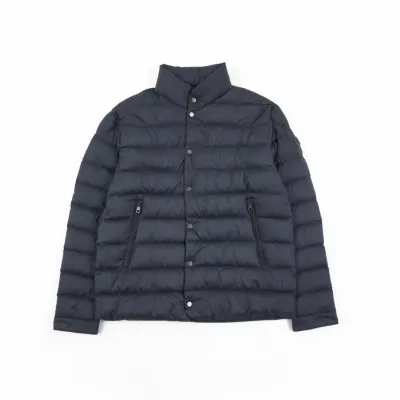 Moncler Lyco Short Logo Quilted Down Jacket - Navy