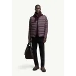 Moncler Lyco Short Logo Quilted Down Jacket - Burgundy