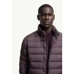 Moncler Lyco Short Logo Quilted Down Jacket - Burgundy