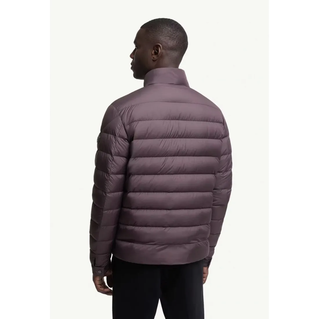 Moncler Lyco Short Logo Quilted Down Jacket - Burgundy