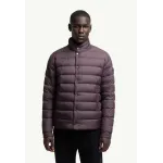 Moncler Lyco Short Logo Quilted Down Jacket - Burgundy