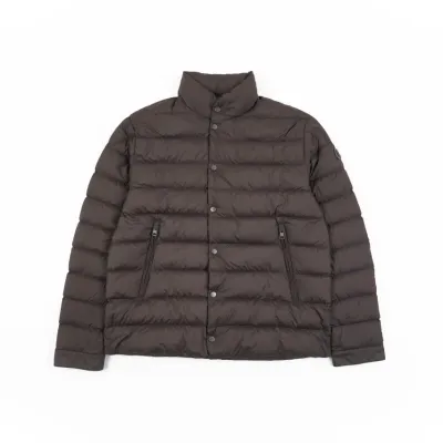 Moncler Lyco Short Logo Quilted Down Jacket - Burgundy