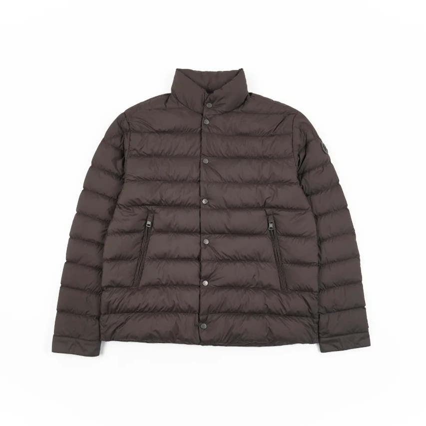 Moncler Lyco Short Logo Quilted Down Jacket - Burgundy