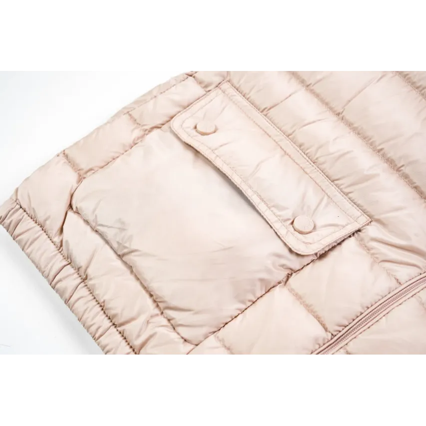 Moncler Lans SS26 Women's Stand-Collar Short Quilted Down Jacket - Pink