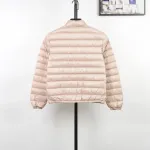 Moncler Lans SS26 Women's Stand-Collar Short Quilted Down Jacket - Pink