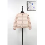 Moncler Lans SS26 Women's Stand-Collar Short Quilted Down Jacket - Pink