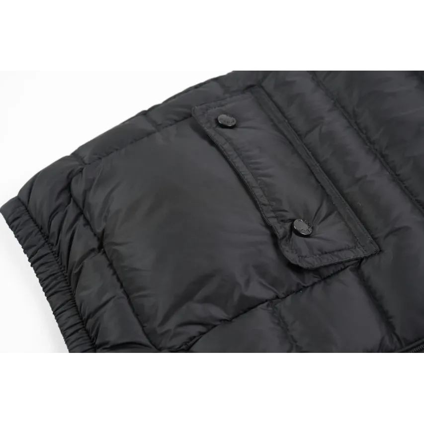 Moncler Lans SS26 Women's Stand-Collar Short Quilted Down Jacket - Black