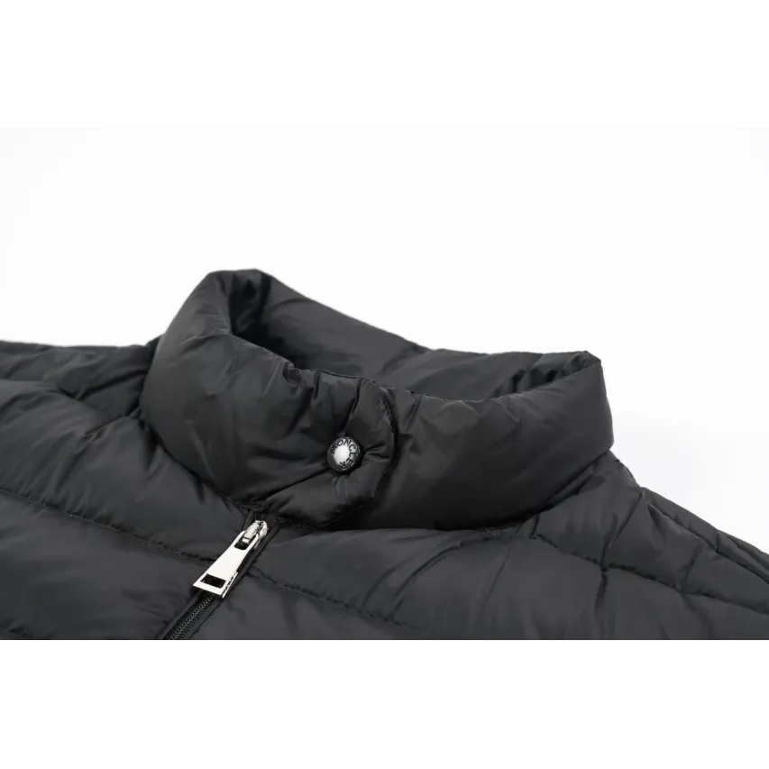 Moncler Lans SS26 Women's Stand-Collar Short Quilted Down Jacket - Black