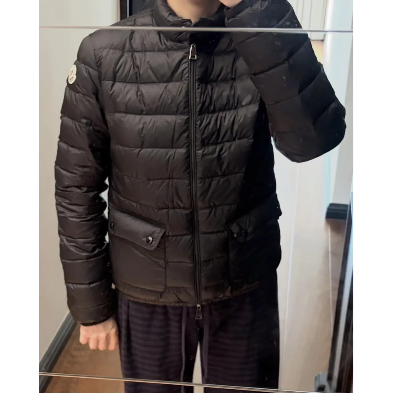Moncler Lans SS26 Women's Stand-Collar Short Quilted Down Jacket - Black